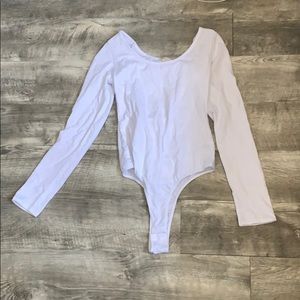 Fashion Nova white long sleeve body suit